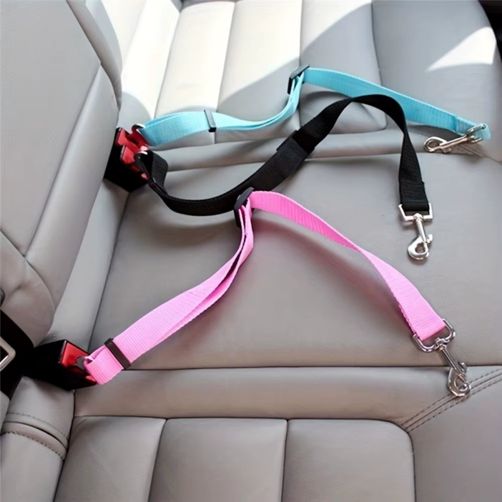 Pet Car Safety Harness: Adjustable Dog Seat Belt for Small to Large Breeds - Nylon Material