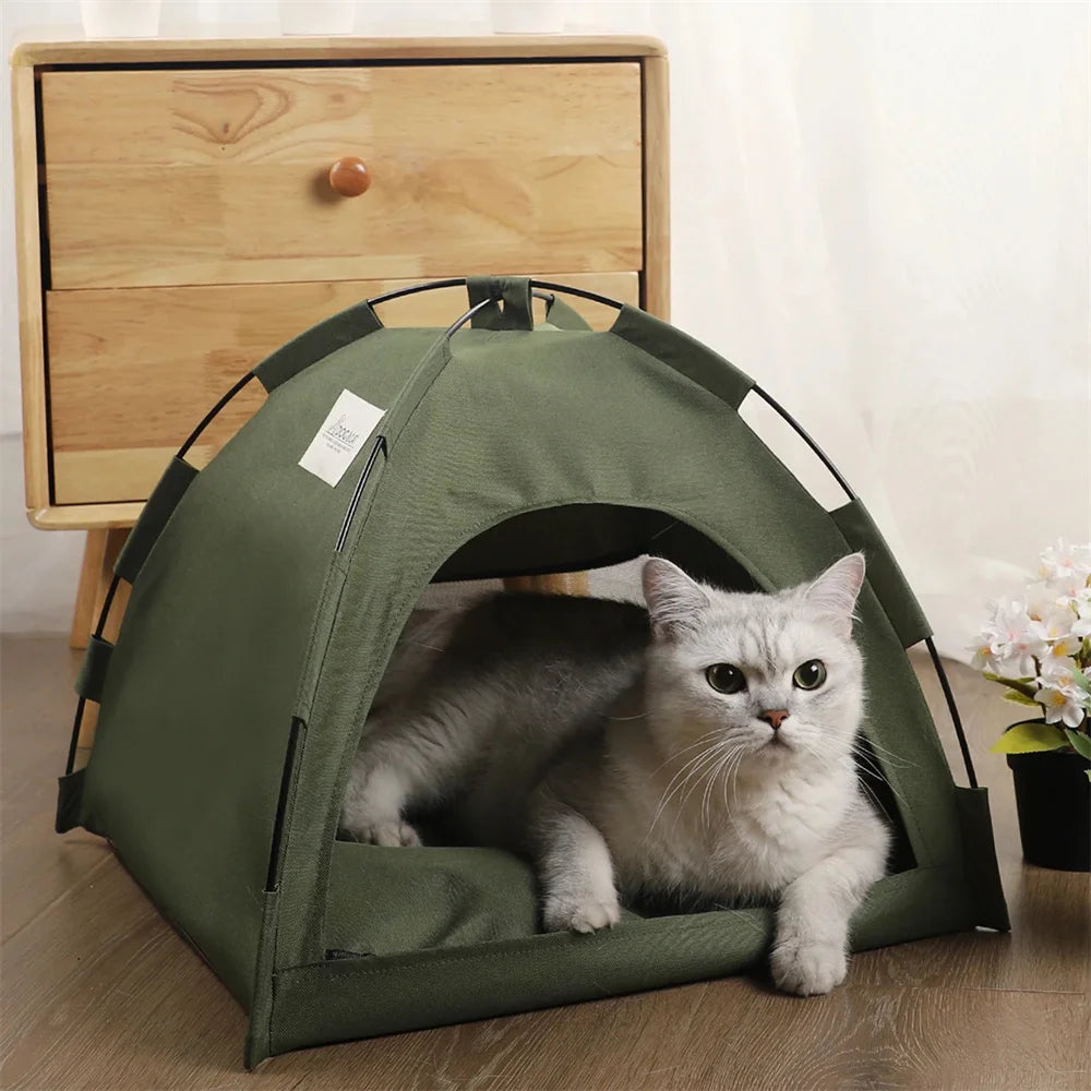 Pet Nest Tent Semi Closed Foldable Outdoor Pet Supplies Breathable Tent Pet Summer Cooling Warm Pads Pet Decoration Supplies