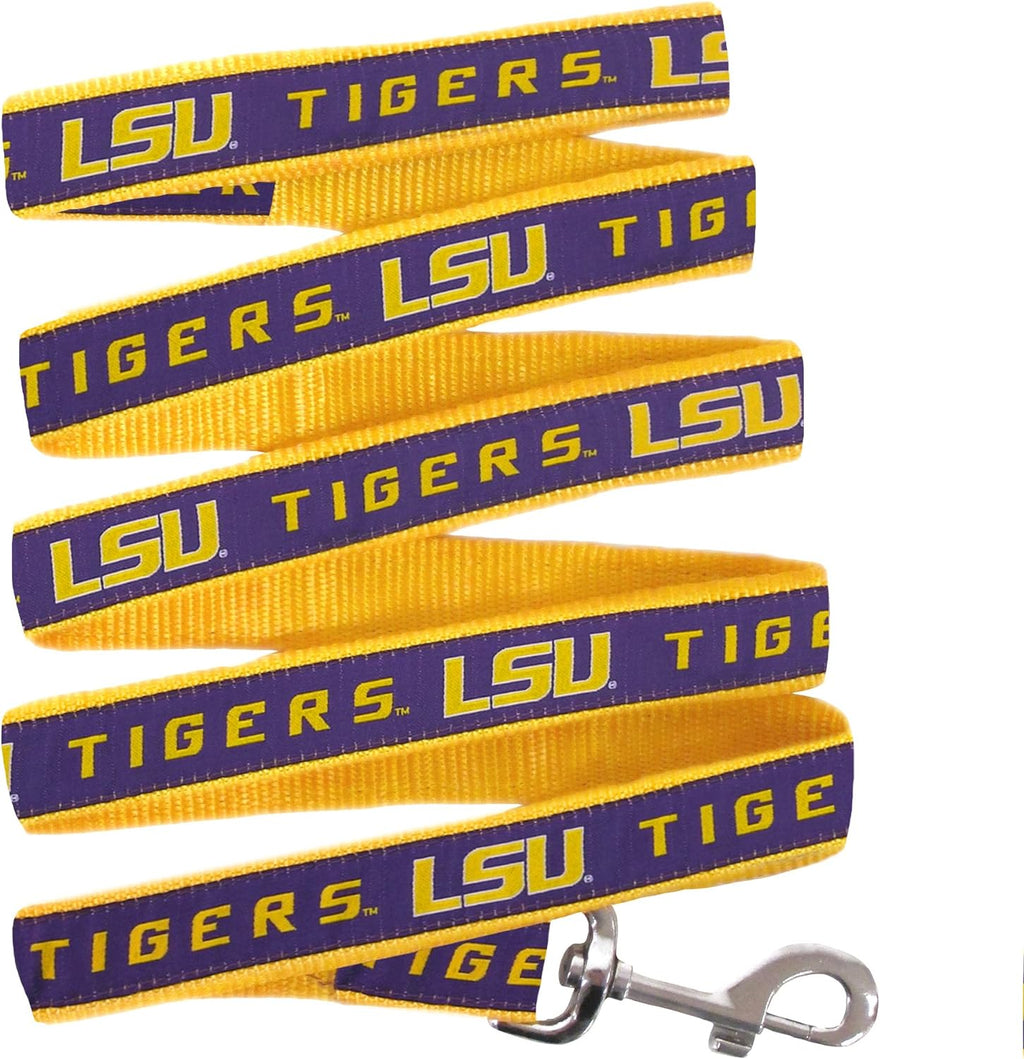 NCAA PET String, Large, LSU Tigers, Dog String, Shiny & Colorful String for Dogs & Cats Licensed by the NCAA, Old Version
